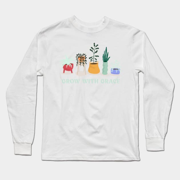 Grow with Grace Long Sleeve T-Shirt by mckhowdesign